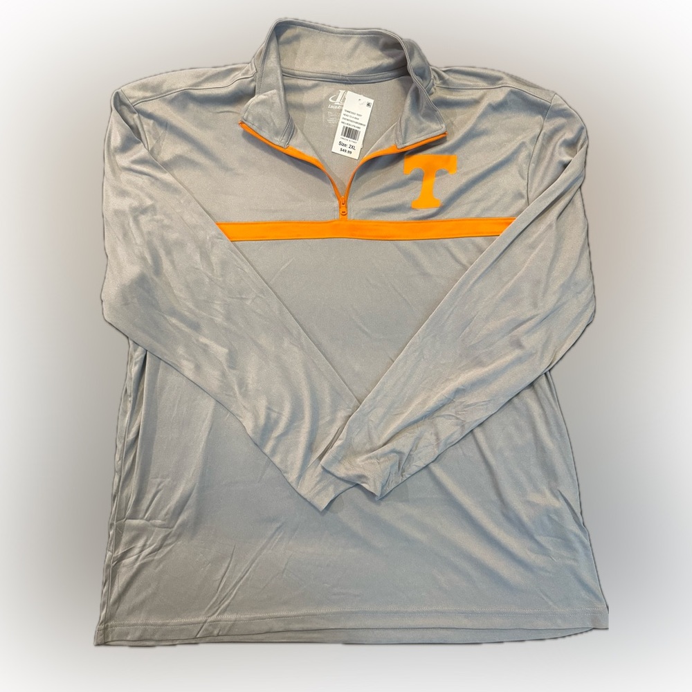 NWT Logo Athletic Tennessee Volunteers Gray/Orange Lightweight Pullover Mens 2XL
